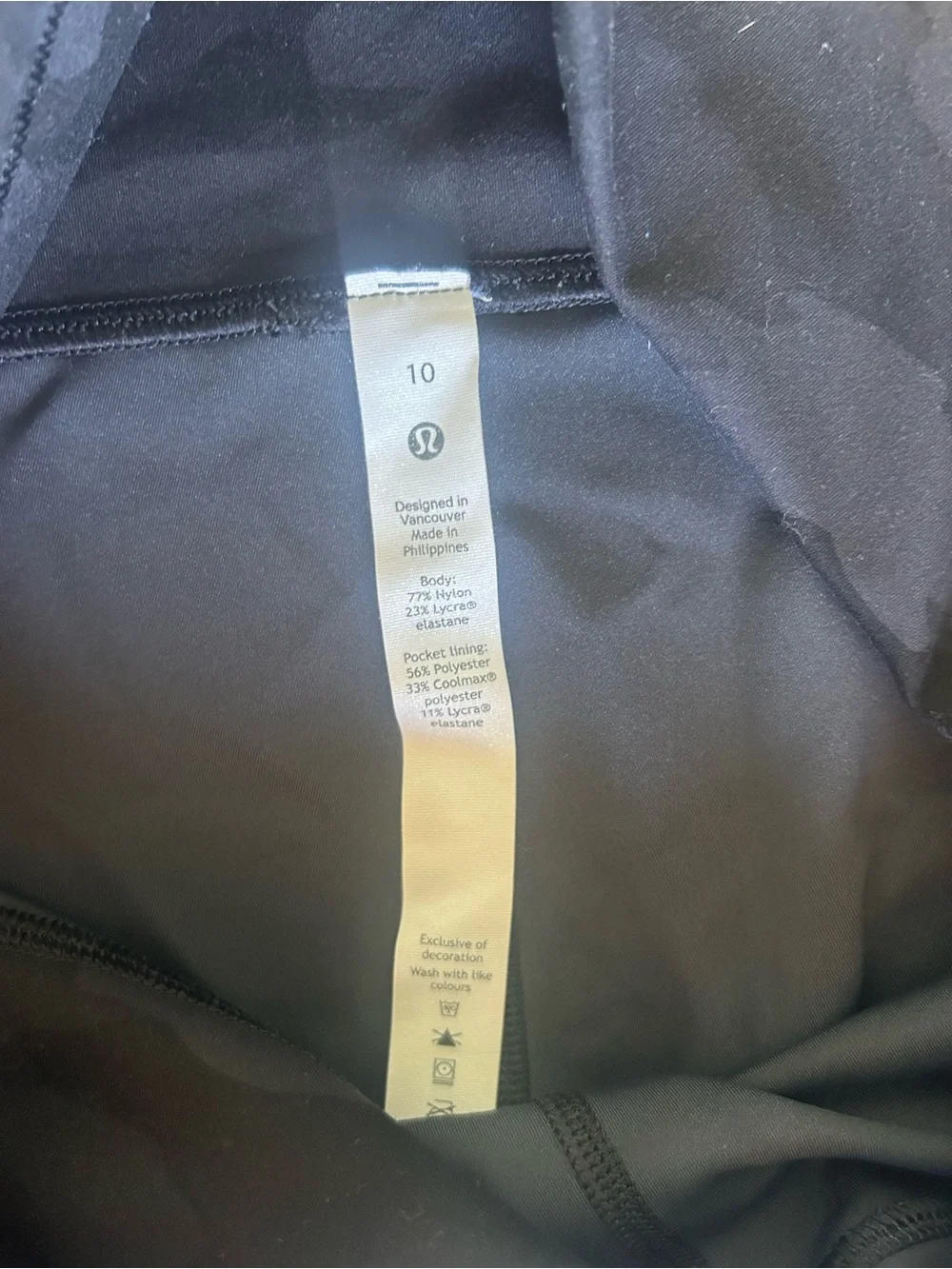 lululemon Black Camo Athletic Biker Shorts Size 10